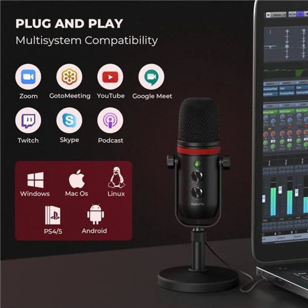 USB Microphone, Computer Condenser Gaming Mic